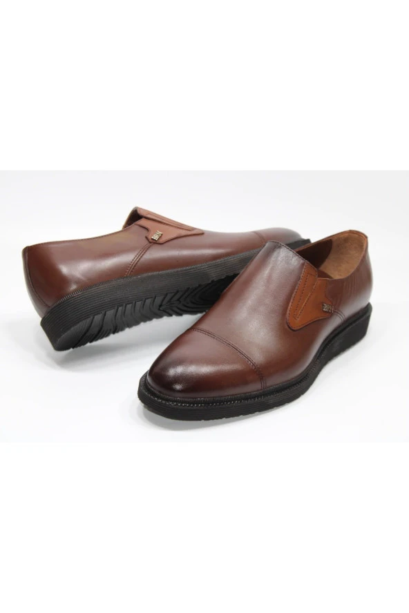 BERENNİ HAKİKİDERİ POLİÜRETAN DÜZ TABAN MASKARATLI MODEL KLASİK ERKEK AYAKKABI - 2