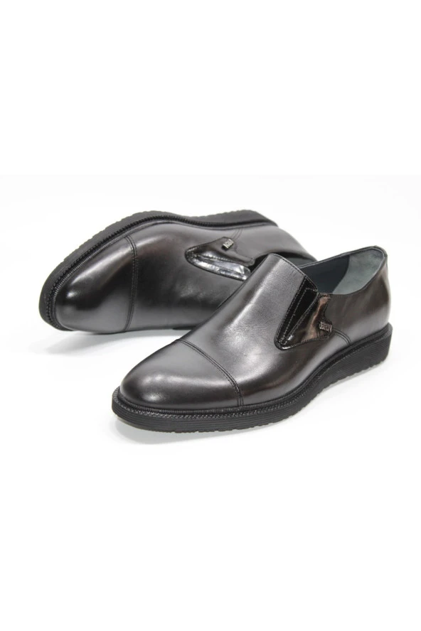 BERENNİ HAKİKİDERİ POLİÜRETAN DÜZ TABAN MASKARATLI MODEL KLASİK ERKEK AYAKKABI - 8