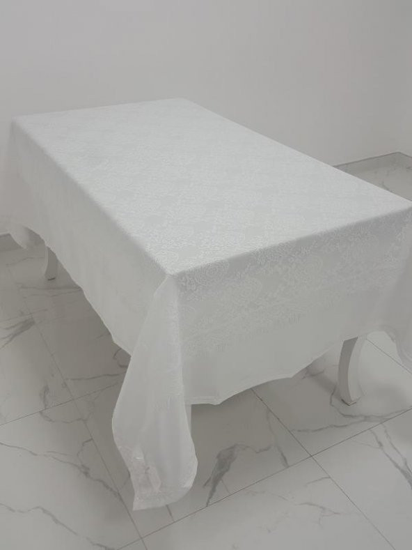 Finezza Catherina Lüx Dantelli Monoray Kumaş Beyaz Masa Örtüsü 170x330 cm - 998