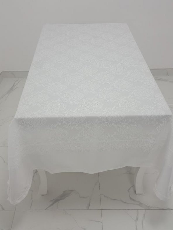 Finezza Catherina Lüx Dantelli Monoray Kumaş Beyaz Masa Örtüsü 170x330 cm - 998 - 5