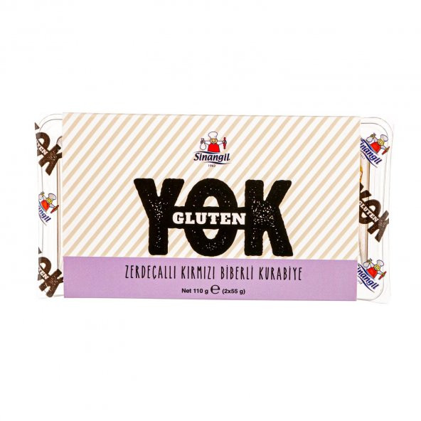 Sinangil Gluten YOK Zerdeçallı Kırmızı Biberli Kurabiye 110 Gr - 2
