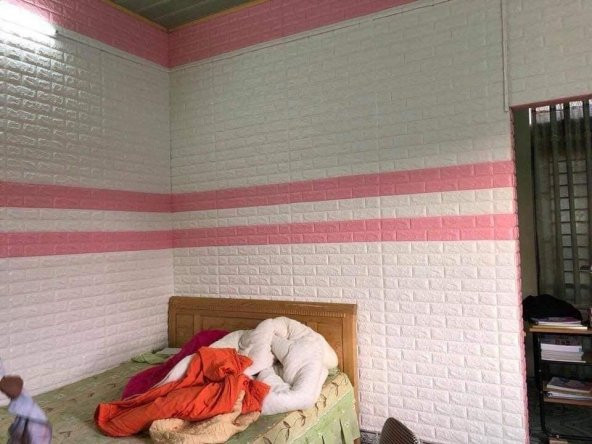 Renkli Duvarlar Kız Çocuk ve Yatak Odası Pembe Yapışkanlı Panel 3D Duvar Kağıdı ürün görseli