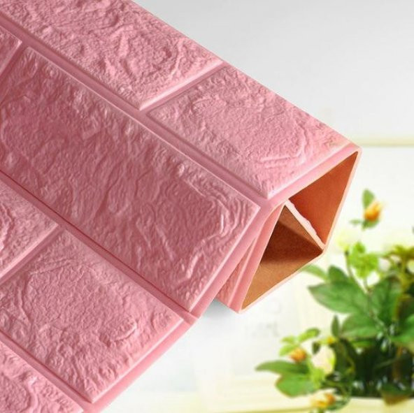 Renkli Duvarlar Kız Çocuk ve Yatak Odası Pembe Yapışkanlı Panel 3D Duvar Kağıdı - Resim 2