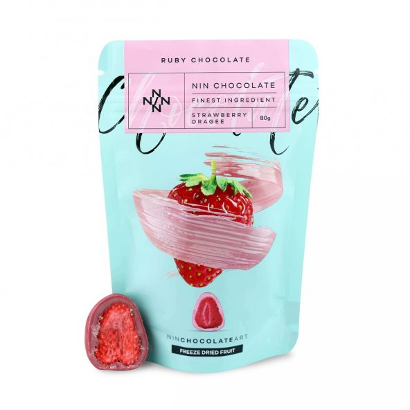 Ruby Çikolata Kaplı Kurutulmuş Çilek Draje 80g