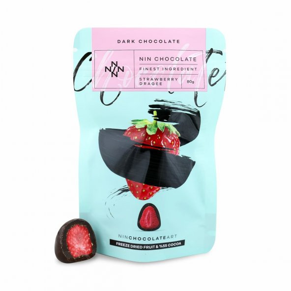 Bitter Çikolata Kaplı Kurutulmuş Çilek Draje 80g - 3