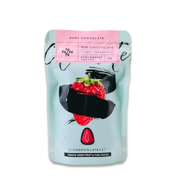 Bitter Çikolata Kaplı Kurutulmuş Çilek Draje 80g - 11