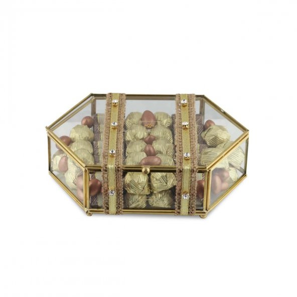 Gold Cam Kutu Söz Nişan Çikolatası - Resim 2