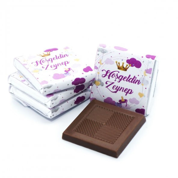 Nin Kız Bebek Çikolatası Metal Yuvarlak Kutu Prenses Baskılı (80 Adet Napoliten Çikolata) - 3