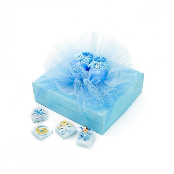 Erkek Bebek Çikolatası Dekorlu Bebek Çikolatası Kutulu (50 Adet) - Resim 4