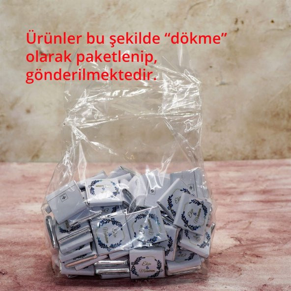 Gelin Bohçası Çikolatası Dökme (45 Adet İnce Kare Çikolata) - 5