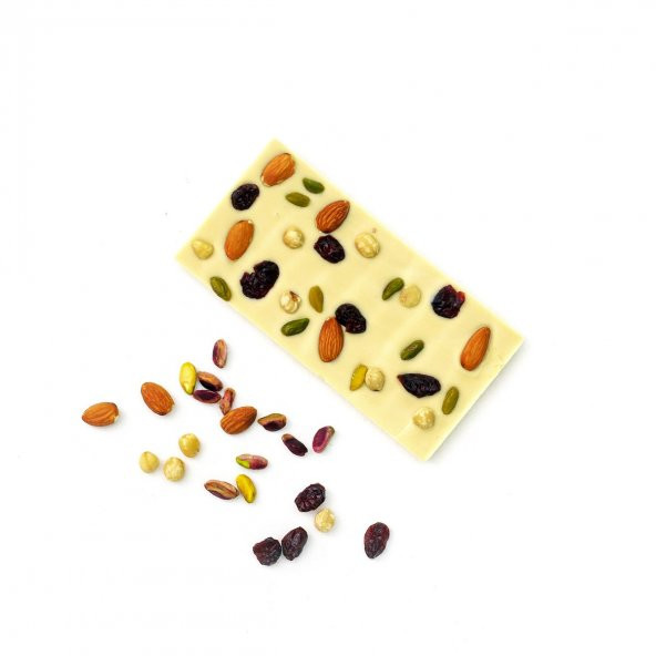 Kuruyemişli Fildişi Tablet Çikolata 110g - Resim 4