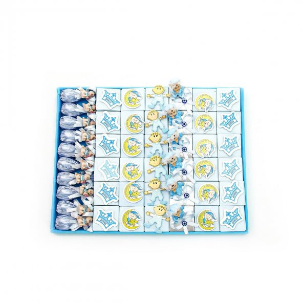 Erkek Bebek Çikolatası Dekorlu Bebek Çikolatası (46 Adet) ürün görseli 1