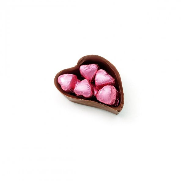 Sütlü Figür Tabanlı Pembe Kalp Çikolata - 2
