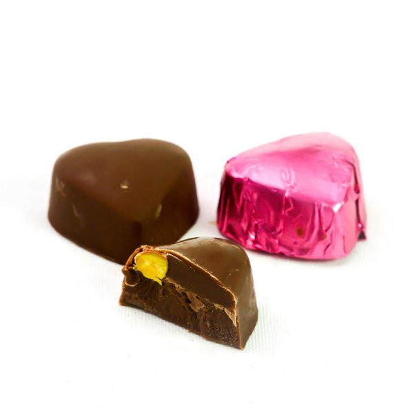 Sütlü Figür Tabanlı Pembe Kalp Çikolata - 4