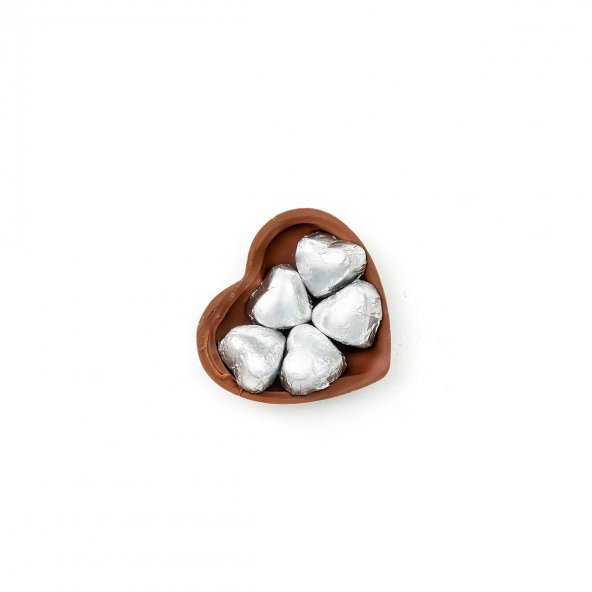 Sütlü Figür Tabanlı Gümüş Kalp Çikolata - 2