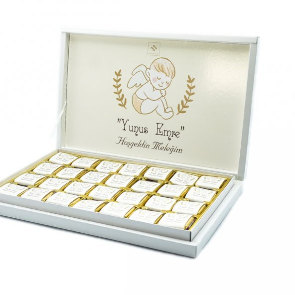 Erkek Bebek Çikolatası 84 Adet Madlen Çikolata Melek