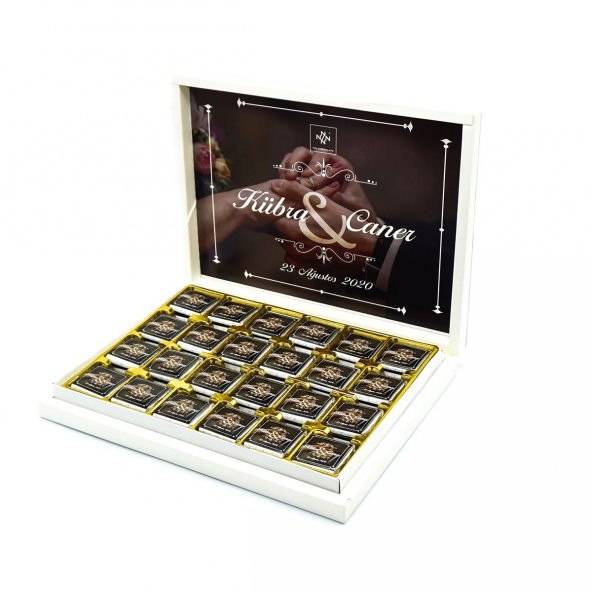 İsimli Söz Nişan Çikolatası 72 Adet Madlen Yüzük