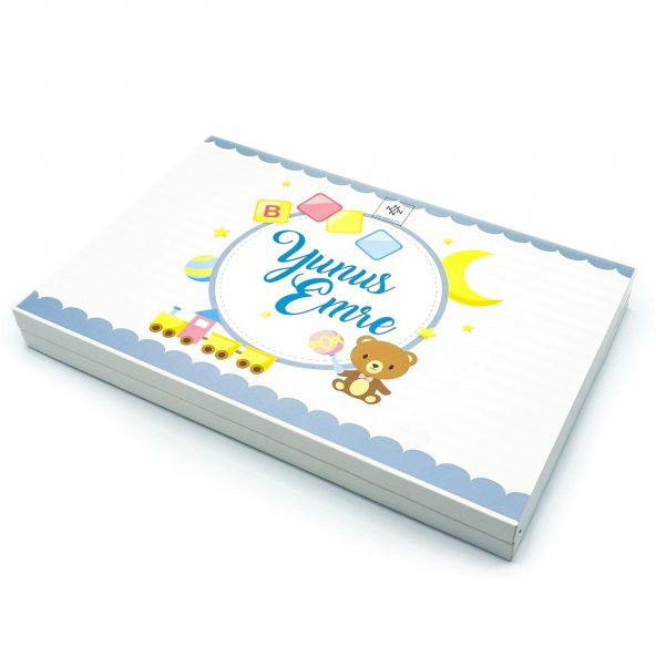 Erkek Bebek Çikolatası 84 Adet Madlen Çikolata Mavi Ayıcık - 2