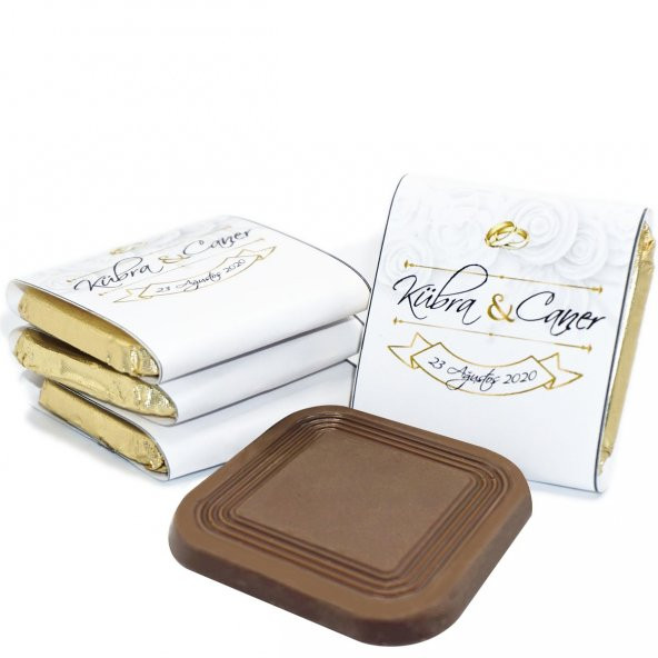 İsimli Söz Nişan Çikolatası 72 Adet Madlen Altın - 4