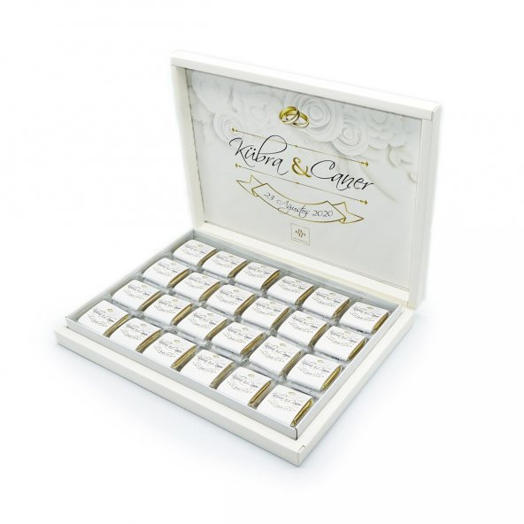 İsimli Söz Nişan Çikolatası 72 Adet Madlen Altın
