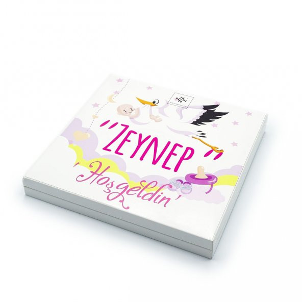 Kız Bebek Çikolatası 48 Adet Madlen Çikolata Sarı Leylek - 2