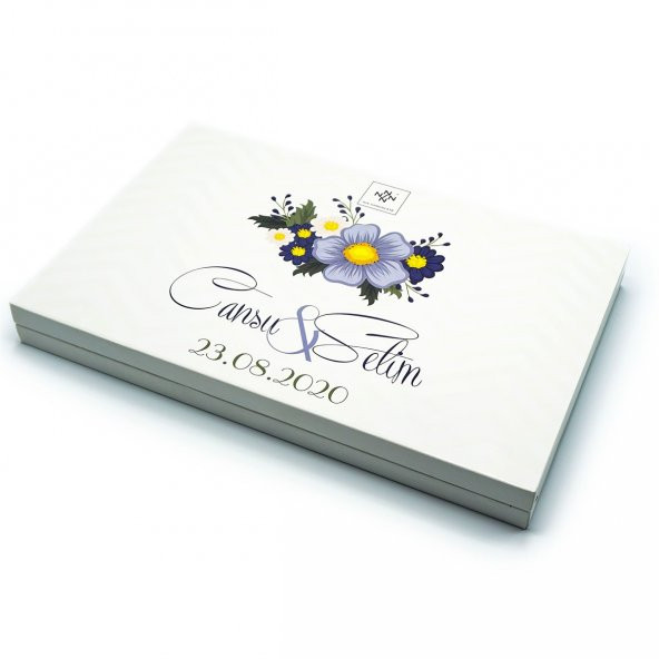 İsme Özel Söz Nişan Çikolatası 162 Adet Napoliten Çiçekli - Resim 2