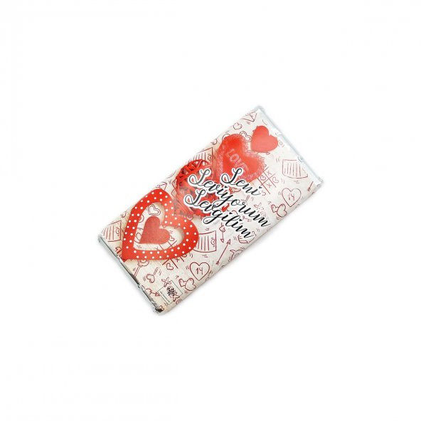 Sevgililer Günü Tablet Çikolata Kırmızı Kalpler