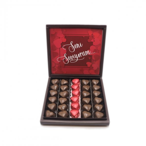 Sevgililer Günü Çikolatası Seni Seviyorum Baskılı Çikolata Küçük Kutu