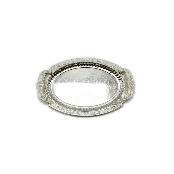 Gümüş Tepside Yaldızlı Çikolata Söz Nişan Tepsisi 900g - 5