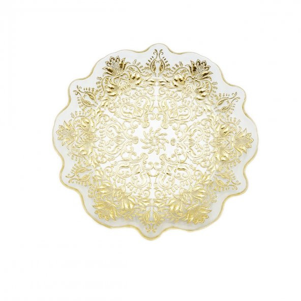 Cam Tepside Yaldızlı Dekorlu Çikolata Söz Nişan Tepsisi 1000g - 4