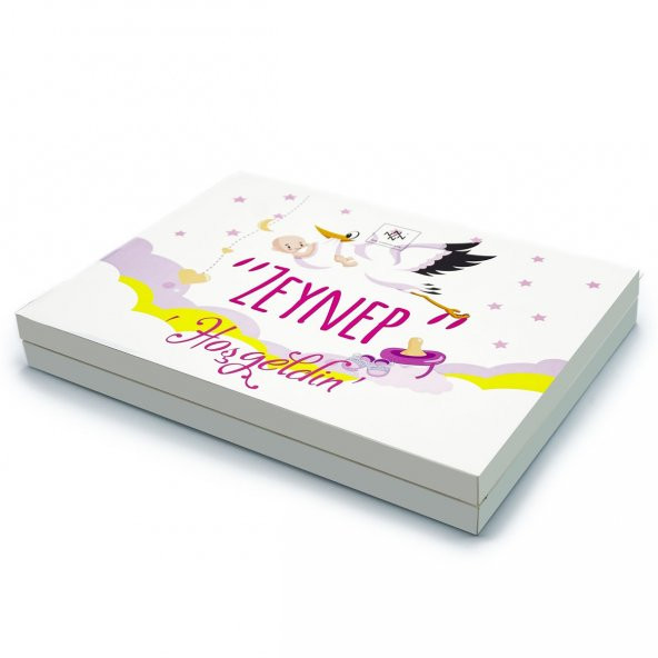 Kız Bebek Çikolatası 84 Adet Madlen Çikolata Sarı Leylek - 3