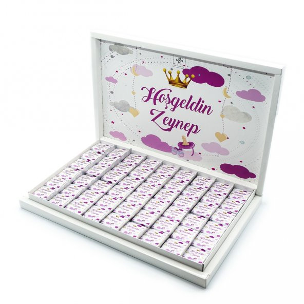 Kız Bebek Çikolatası 162 Adet Napoliten Çikolata Pembe Taç - 4