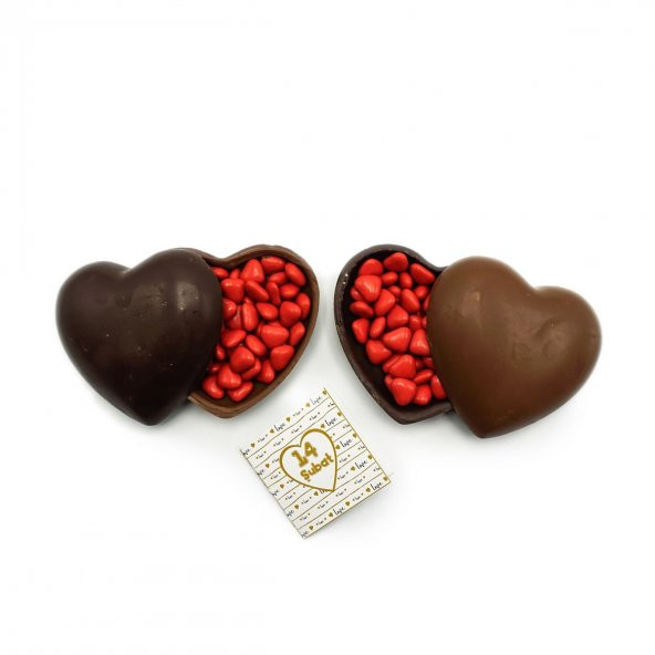 Sevgililer Günü Çift Kalp Çikolata - 3