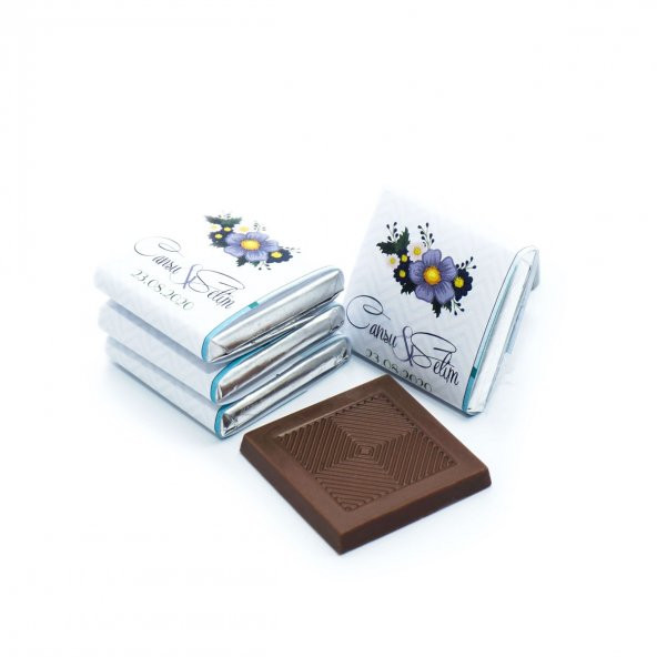 Nin Söz ve Nişan Çikolatası Metal Yuvarlak Kutu Çiçek Baskılı (80 Adet Napoliten Çikolata) - 3