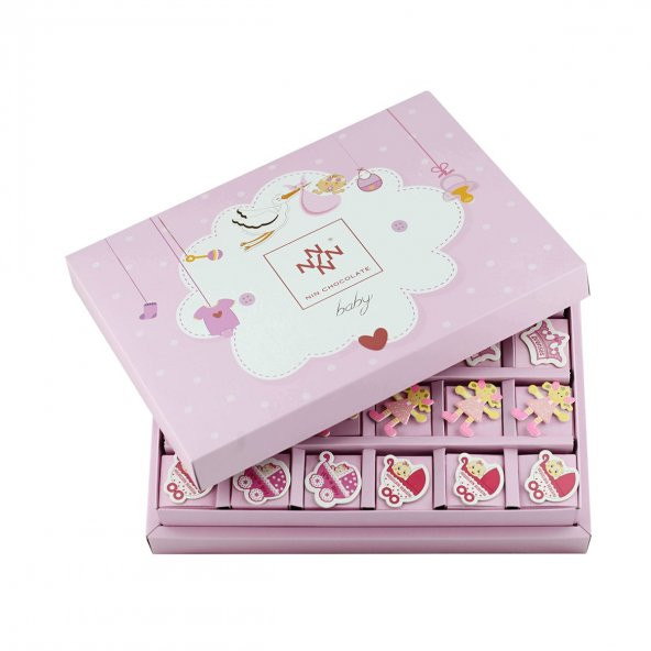 Dekorlu Kız Bebek Çikolatası 24 Adet ürün görseli 1