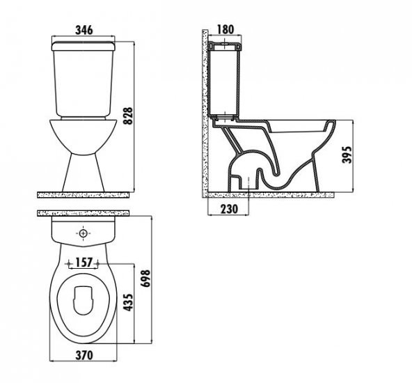 Creavit Pitta Alttan Çıkışlı Klozet Seti (4 Parça)Basic PP Kapak - 7