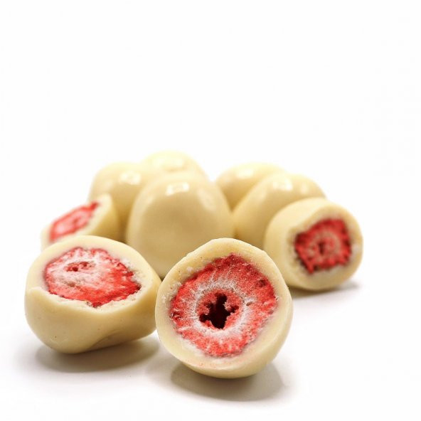 Beyaz Çikolata Kaplı Kurutulmuş Çilek Draje 80g - 5
