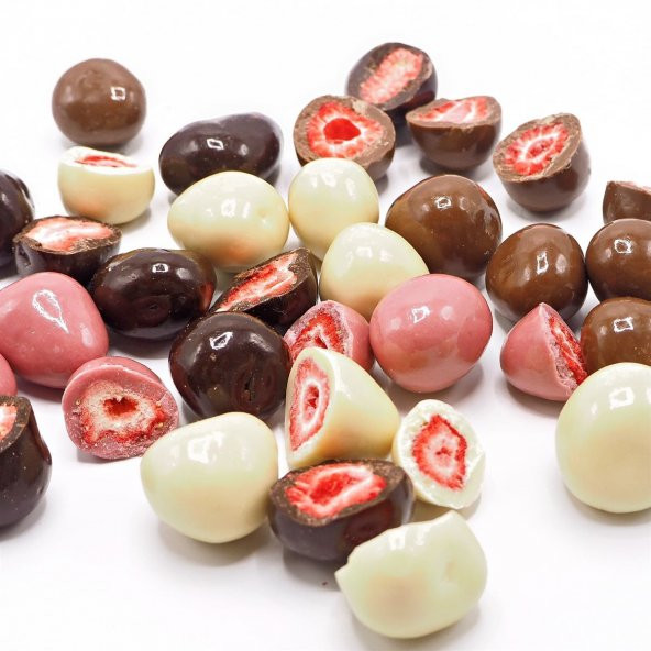 Beyaz Çikolata Kaplı Kurutulmuş Çilek Draje 80g - 10