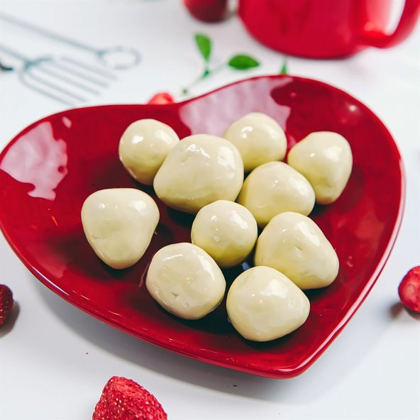 Beyaz Çikolata Kaplı Çilek Draje 250g - 3