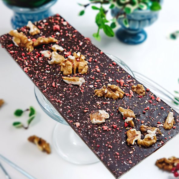 Ceviz-Çilekli Çikolata Rüyası Bitter Tablet Çikolata 110g - Resim 5