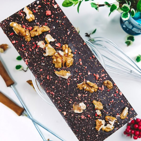 Ceviz-Çilekli Çikolata Rüyası Bitter Tablet Çikolata 110g - Resim 6