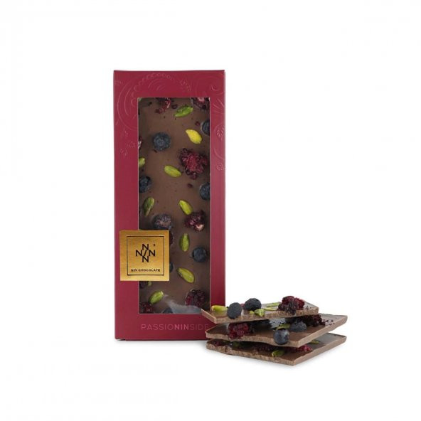 Yaban Mersini-Frambuaz-Antep Fıstığı Çikolata Rüyası Sütlü Tablet Çikolata 110g - 2
