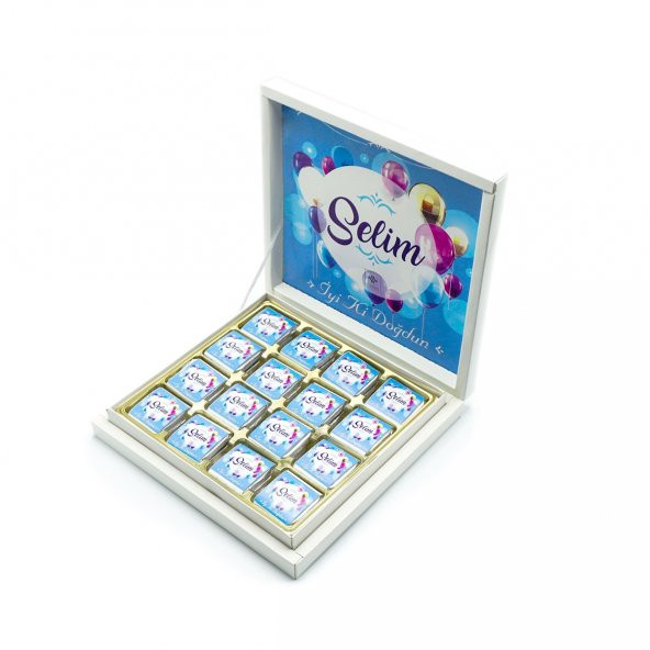 Erkek Bebek Çikolatası 72 Adet Madlen Çikolata Mavi Balon - 2