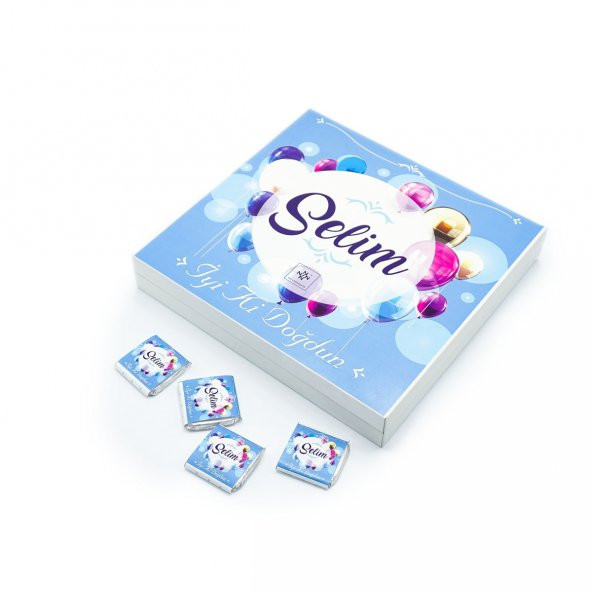 Erkek Bebek Çikolatası 72 Adet Madlen Çikolata Mavi Balon - 3