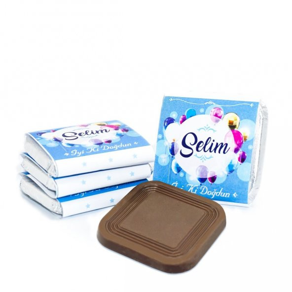 Erkek Bebek Çikolatası 72 Adet Madlen Çikolata Mavi Balon - 8