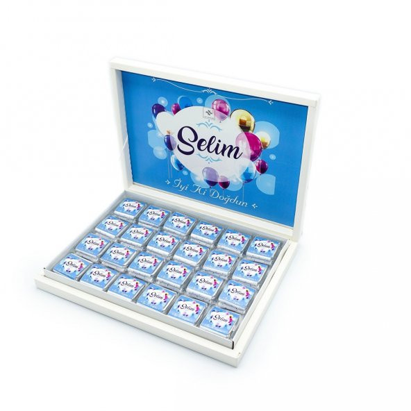 Erkek Bebek Çikolatası 72 Adet Madlen Çikolata Mavi Balon - 9