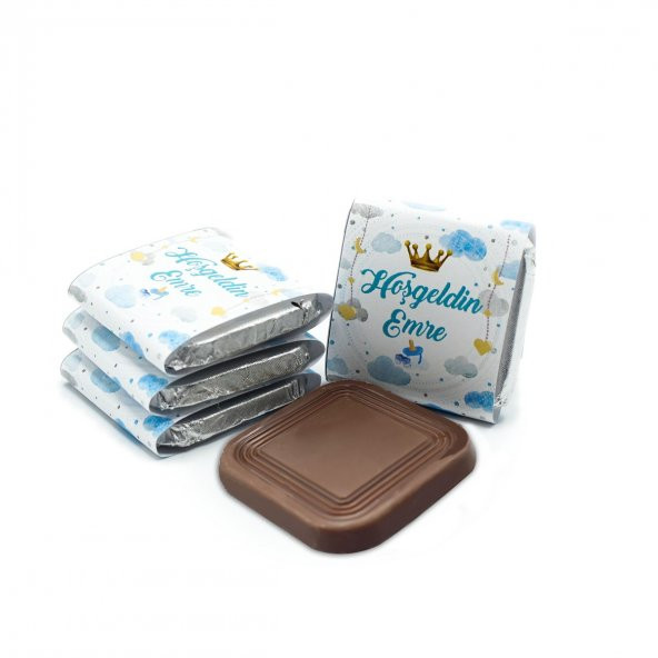 Nin Erkek Bebek Dökme Bebek Çikolatası Kral Tacı (125 Adet Madlen Çikolata) - Resim 3
