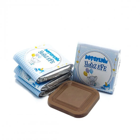 Nin Erkek Bebek Dökme Bebek Çikolatası Mavi Fil (125 Adet Madlen Çikolata) - Resim 3