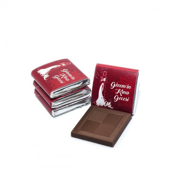 Nin Kına Çikolatası Metal Yuvarlak Kutu Kırmızı Baskılı (80 Adet Napoliten Çikolata)
