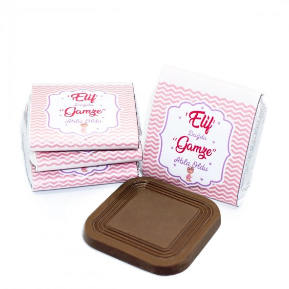 Nin Kız Bebek Dökme Bebek Çikolatası Pembe Çizgi (125 Adet Madlen Çikolata) - Resim 3